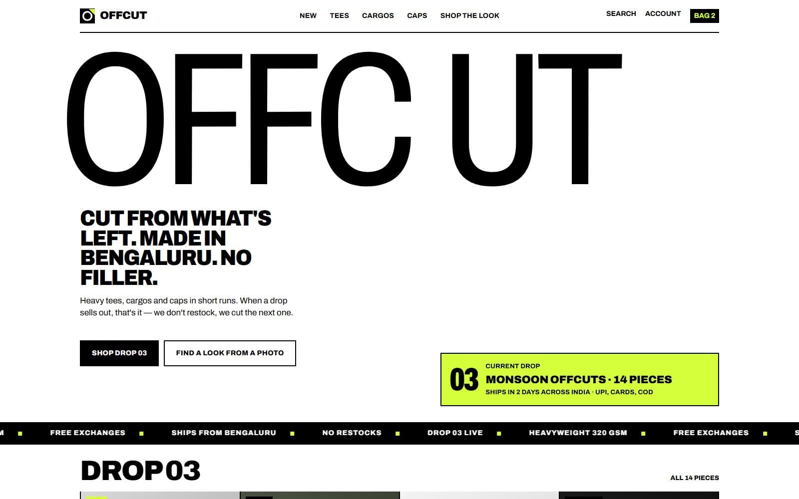 Screenshot of Offcut